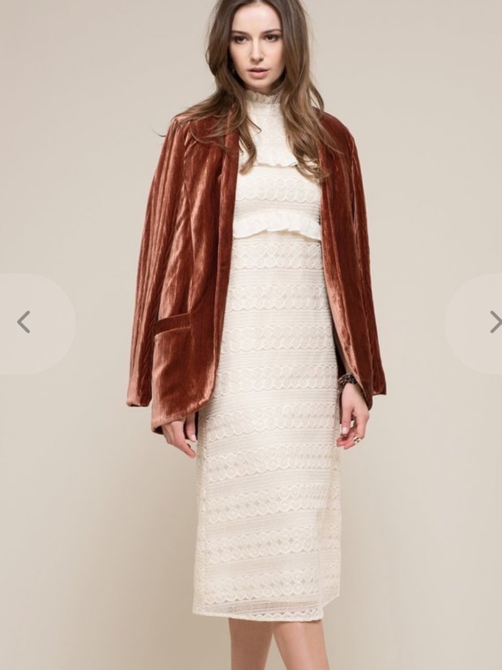 Moon river textured velvet brown drapey blazer small